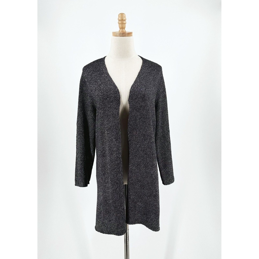 Eileen Fisher Open Front Linen Knit Cardigan Size S Minimalist Coastal Natural